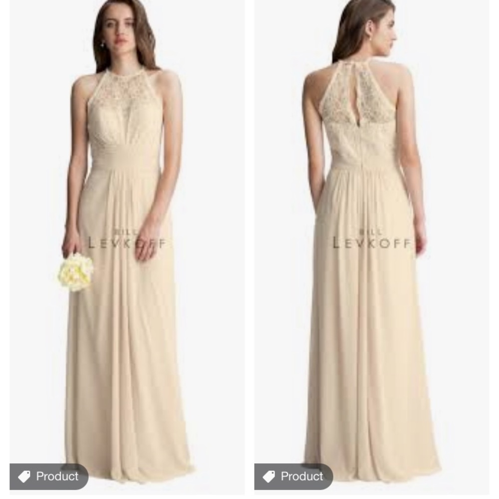 Bill Levkoff Bridesmaid dress, 1412, Cream and Pistachio